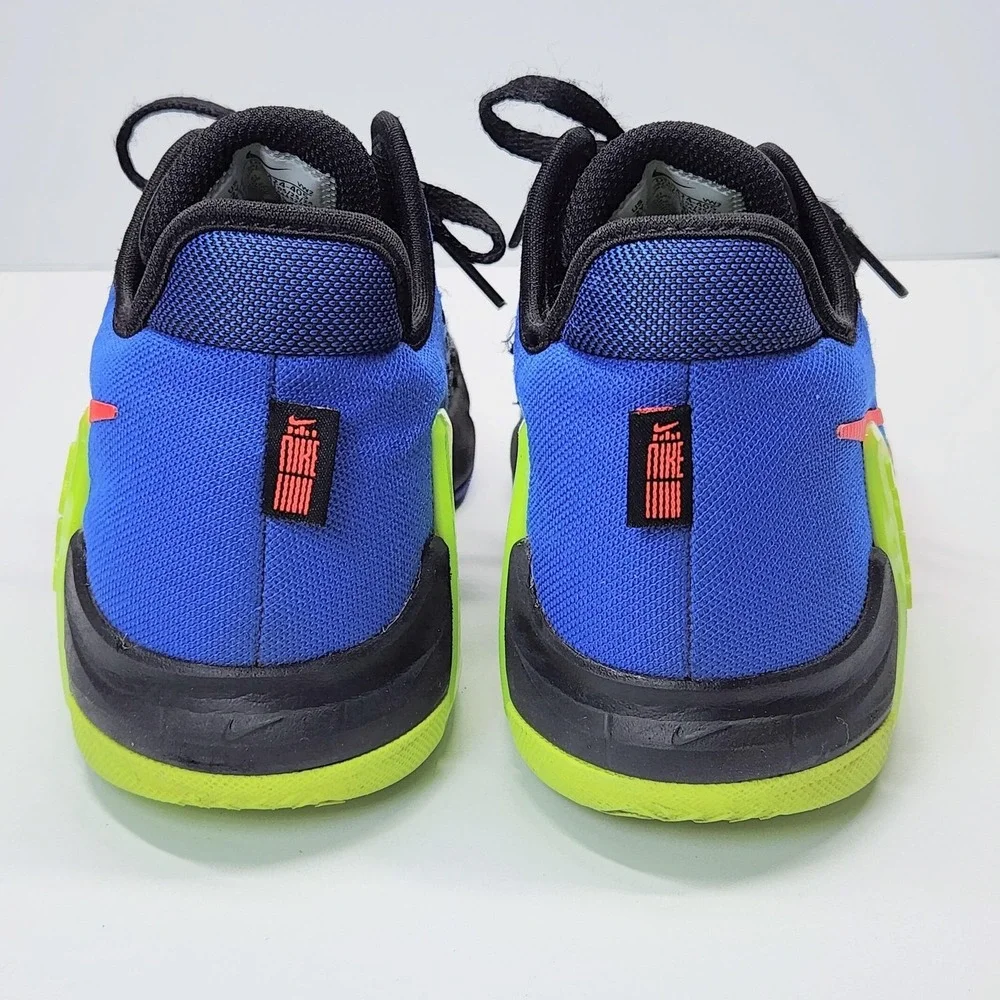 Nike LeBron Shoes Kids Size 2 Blue Black Neon Basketball Sneakers DD0424-405
